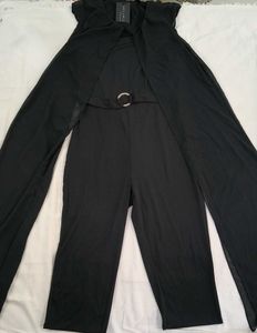 Elegant Black Jumpsuit with Cape