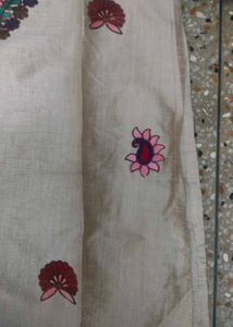 Embroidered Cream Kurti