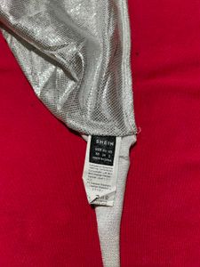 Shein Silver Tie Back Top