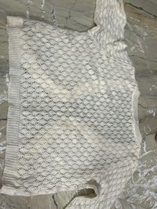 Cream Cable Knit Cropped crochet Cardigan