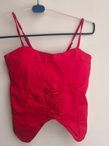 Red Corset Style Top