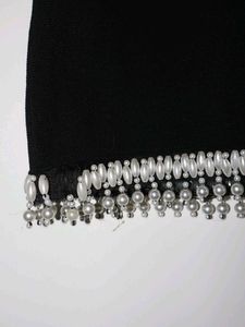 Rare Pearl-beaded Black Skirt