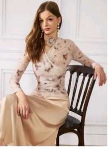 Elegant Floral Wrap top