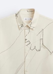 ZARA STREAK PRINT SHIRTS | OYSTER-WHITE