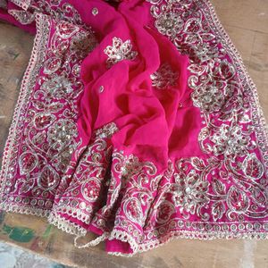Vibrant Pink Embroidered Kurta Set with Dupatta