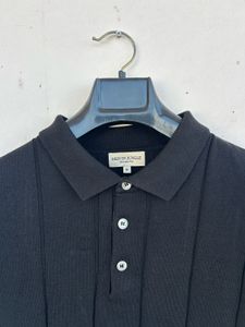 Classic Black Knit Polo Shirt