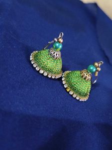 Handmade Silk Thread Jhumka Earrings