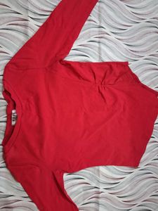 Red Long Sleeve Top