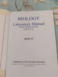 Biology Lab Manual for 1 PUC