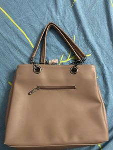 Stylish Beige Textured Handbag