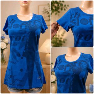 Blue Graphic Print T-Shirt