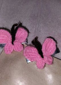 Adorable Pink Butterfly Hair Clips