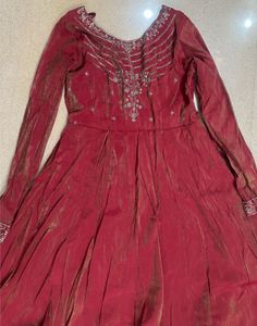 Stunning Red Embellished feeding Anarkali Gown