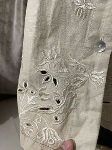 KHAADI Linen Button-Up Shirt with Embroidery
