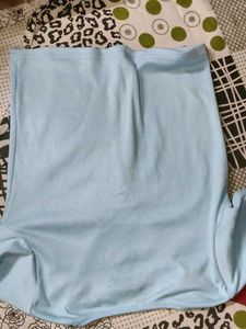 Light Blue V-Neck Button-Up Top