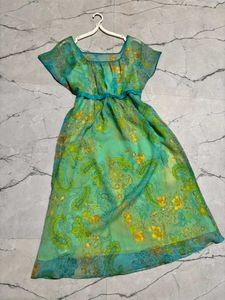 Vintage Floral Print Dress