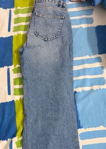 Bershka Wide Leg Ripped Jeans