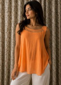 Chic Orange Tunic Top