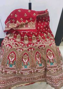 Exquisite Red Embroidered Lehenga Set