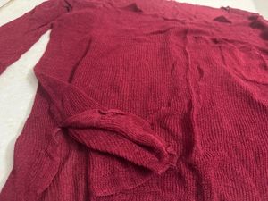 Cozy Red Long Sleeve Top