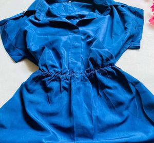Stylish Blue Shirt Dress