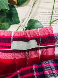 cute Red Plaid Ruffled Mini Skirt