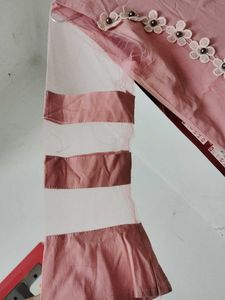 160.Pink Embroidered Kurta