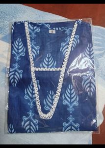 Stylish Blue Printed Kurta Set