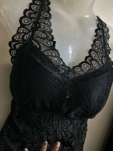 Elegant Black Lace Camisole Top