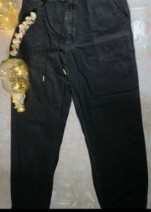 Acid wash Charcoal denim jogger
