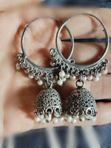 Boho Jhumka Hoop Earrings