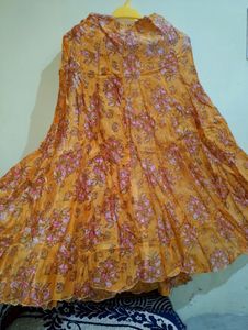 Full Gher Yellow Colour Me Skirt