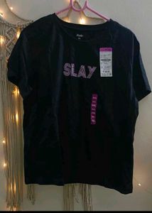 Zudio Black Slay Graphic Tee Women XXL