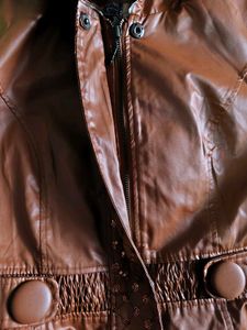 Stylish Brown Faux Leather Jacket