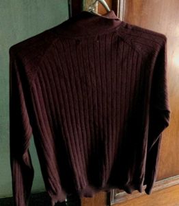Burgundy Ribbed Polo Top