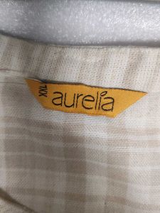 aurelia Classic Beige Checkered Kurta