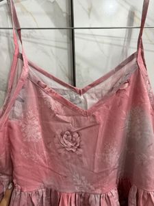 Pink Floral Dress Material