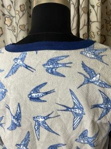 Cute Bird Print Long Sleeve Top
