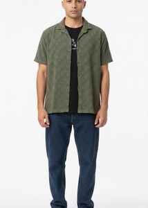 Olive Green Button-Down Shirt