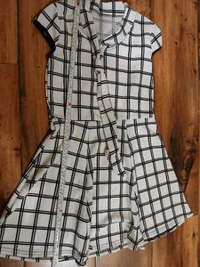 Checkered Fit &amp; Flare Mini Dress