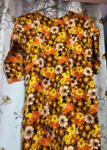 Vintage Floral Print Kurta