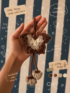 Handmade Crochet Butterfly Keychain/Ornament