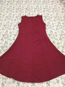Maroon midi dress