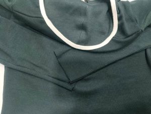 Ribbed Zip Neck Long Sleeve BlackTop