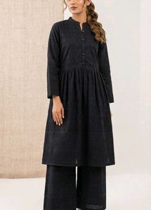 Elegant Black Embroidered Kurta Set