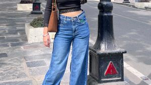 Stylish Wide Leg Blue Jeans