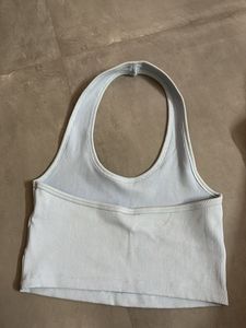 Ribbed Halter Neck Crop Top