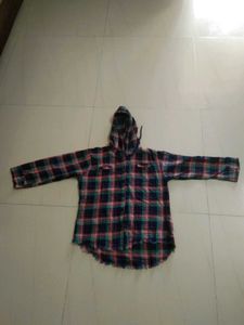 Checked Hoodie Shirt