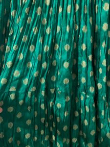 Full Flared Green Printed Ethnic Tiered Long Skirt