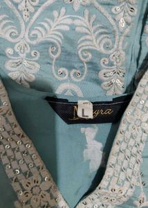 Elegant Mint Green Embroidered Kurti Set